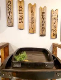 Square Oak Wine Barrel Tray