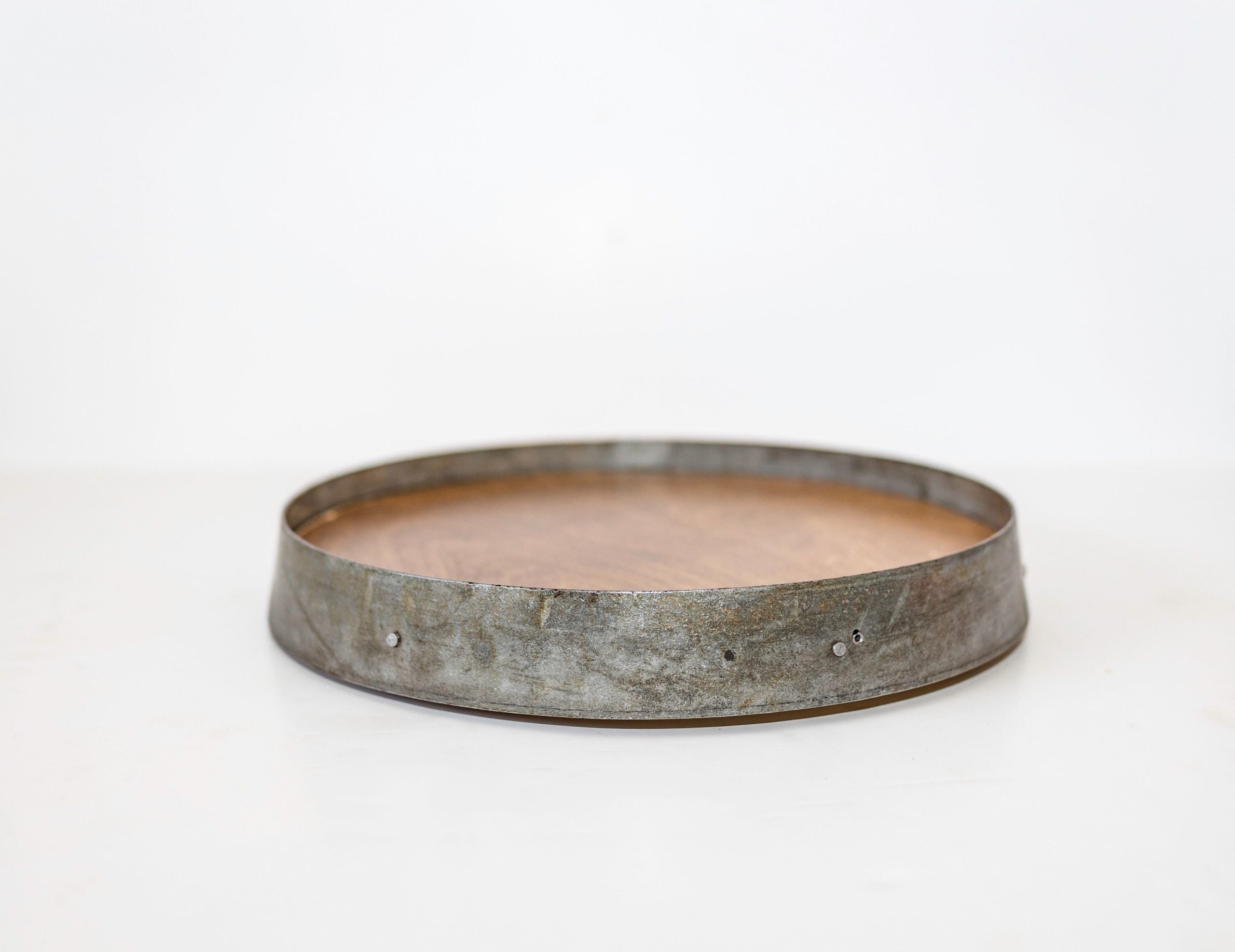 Hand Crafted Lazy Susan with Wine Barrel Ring