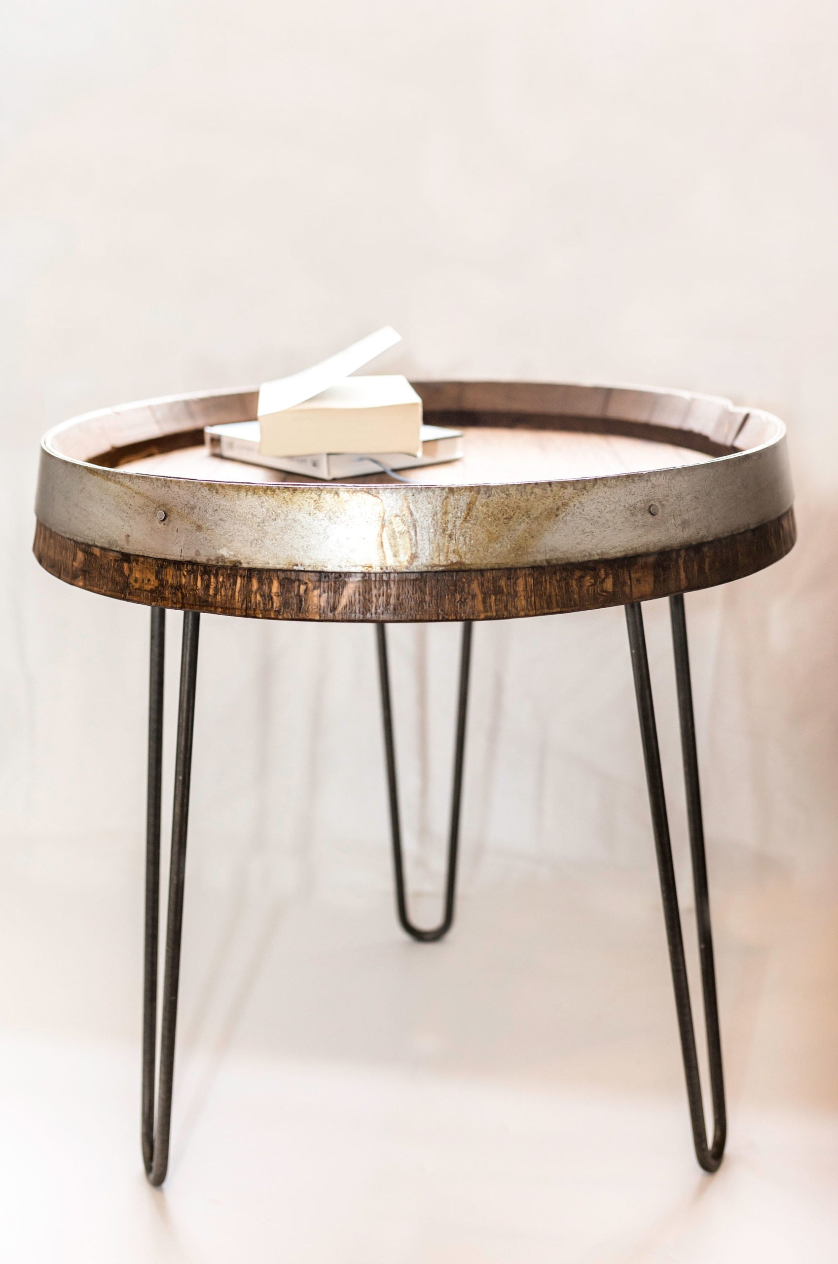 Wine Barrel Head Table 22″ Legs