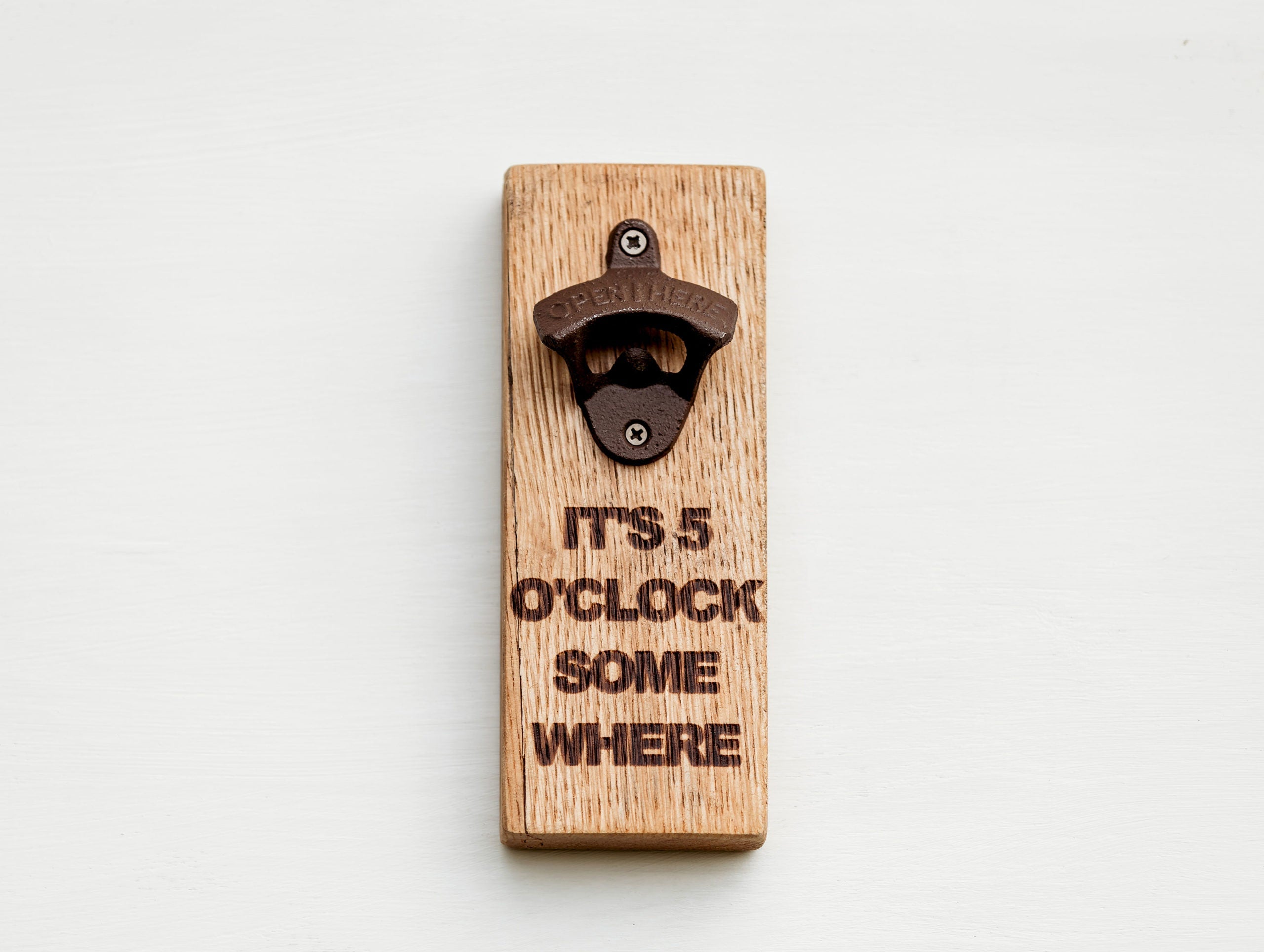 Whiskey Barrel Stave Bottle Opener