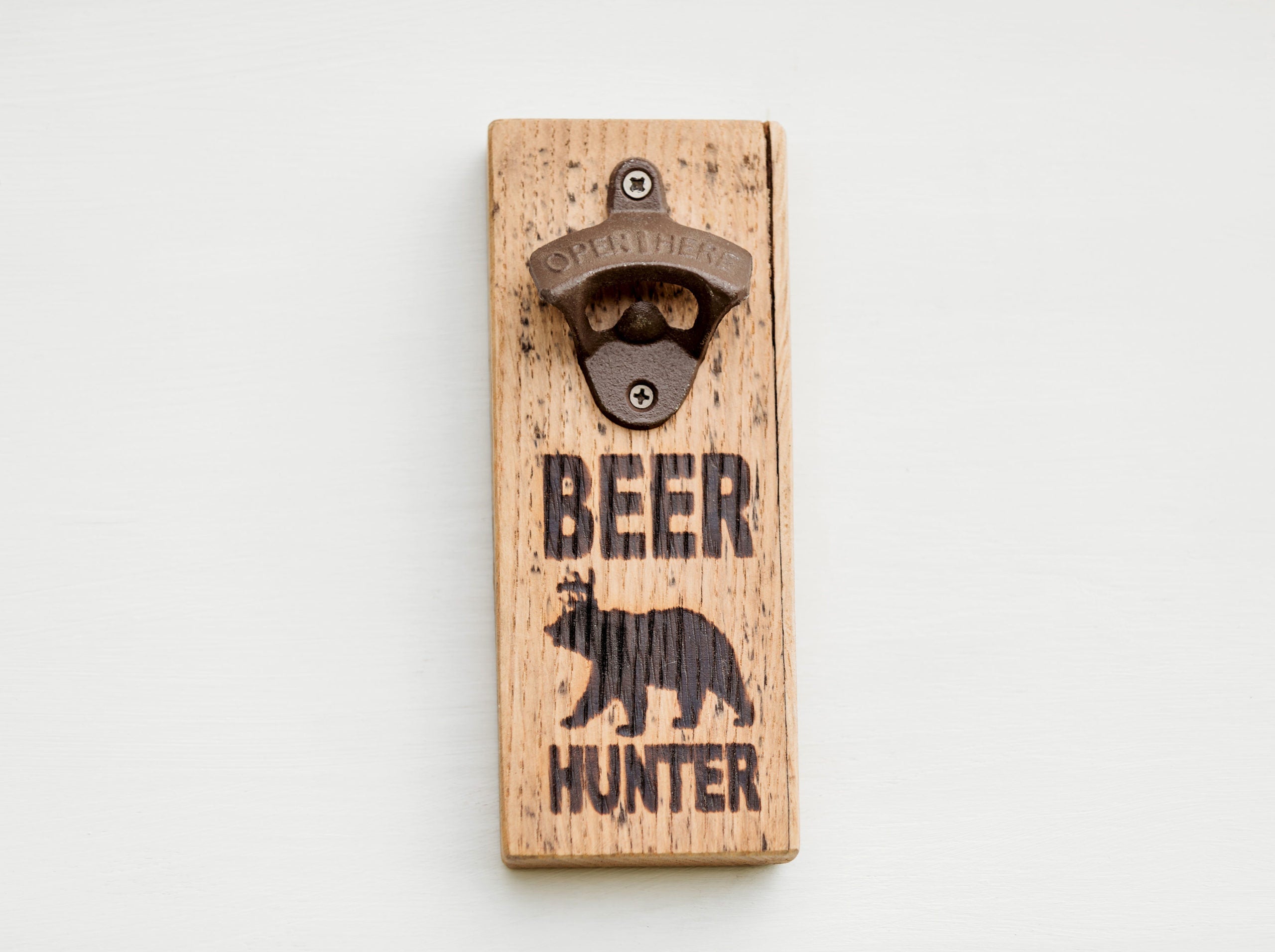 Whiskey Barrel Stave Bottle Opener