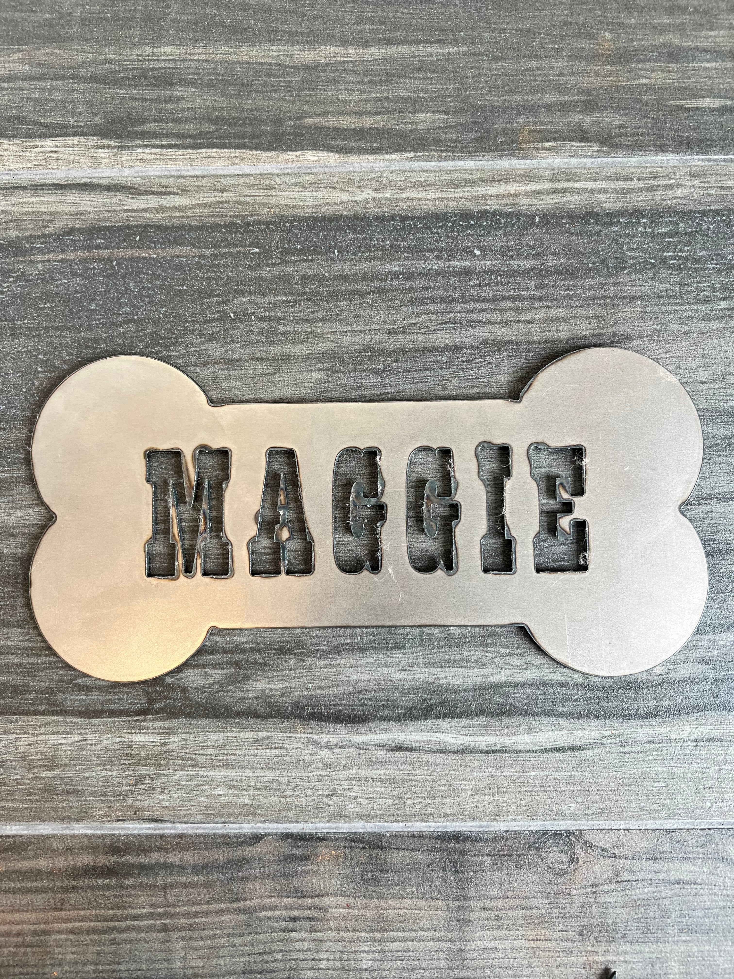 Metal Dog Bone with Name