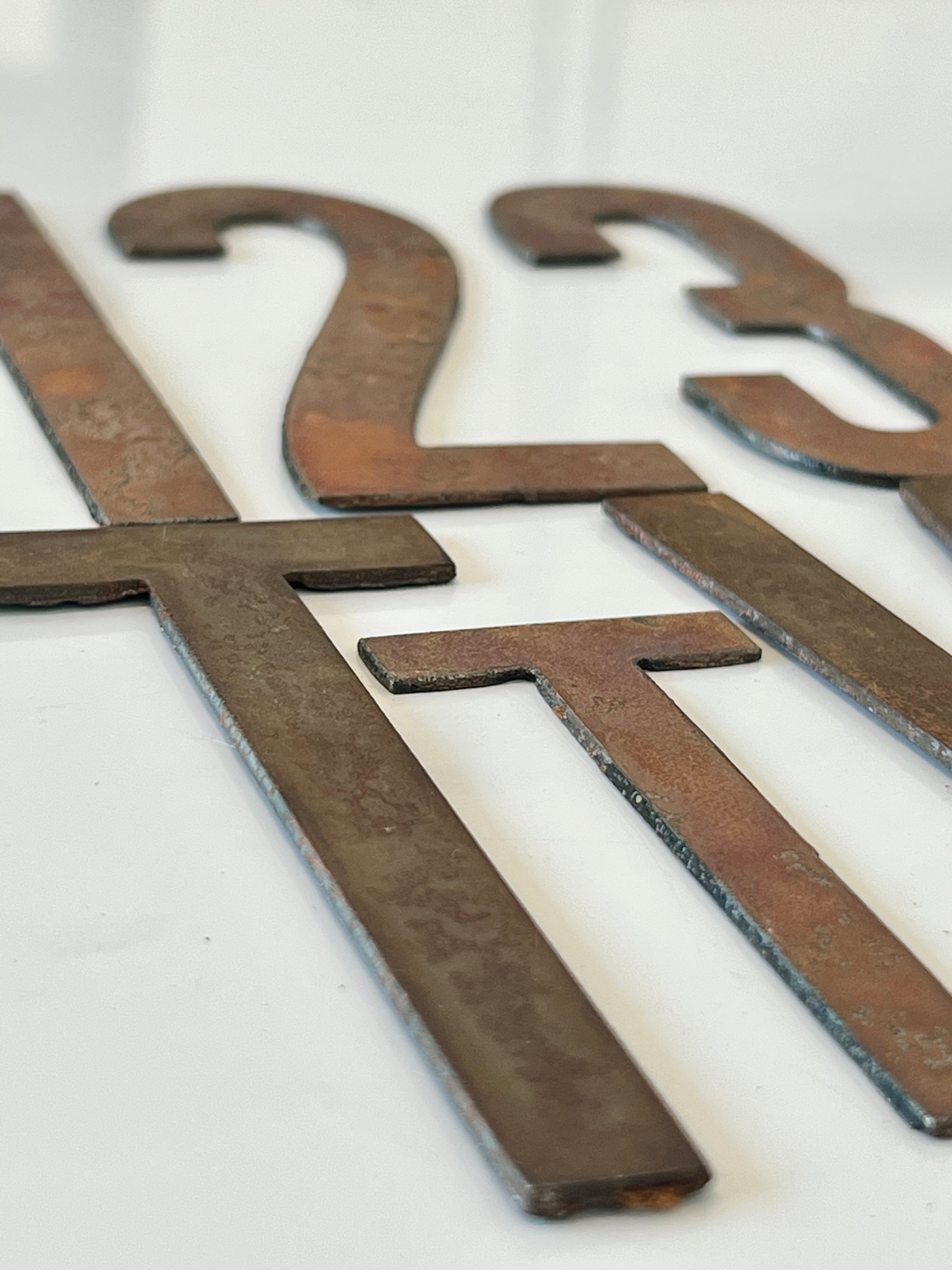 5 Inch Metal Letters and Numbers - Rusty or Natural Steel Finish - Sea Rocks Font